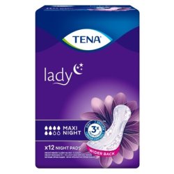 Tena Lady Maxi Night Anatomical Insoles - 12 Pieces
