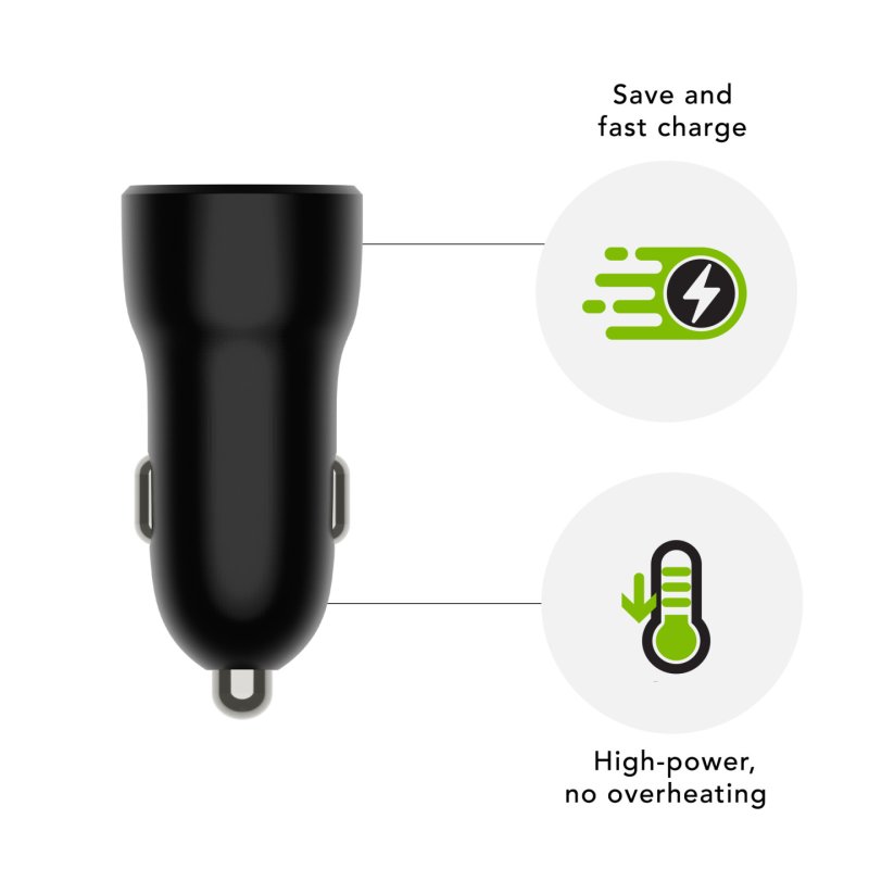 dbramante1928 re-charge - Car Charger USB-C 30W USB-A 18W-BLK