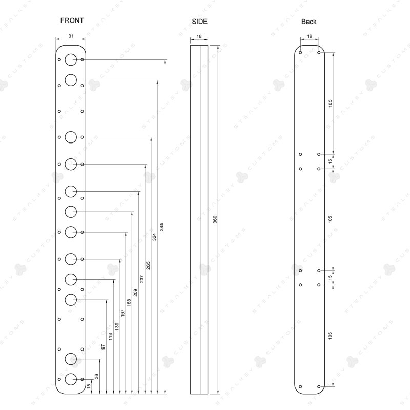 Stealkey CubeTube Distroplate 360mm -Acryl