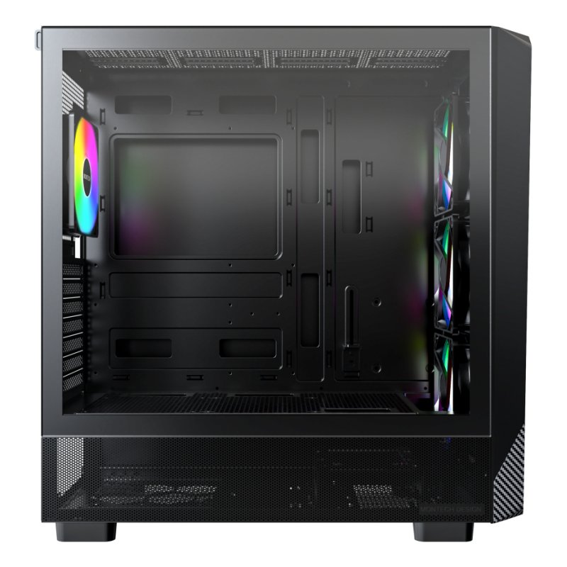 Montech X5 PC-Gehäuse, Midi-Tower, E-ATX, ARGB, Tempered Glass - schwarz