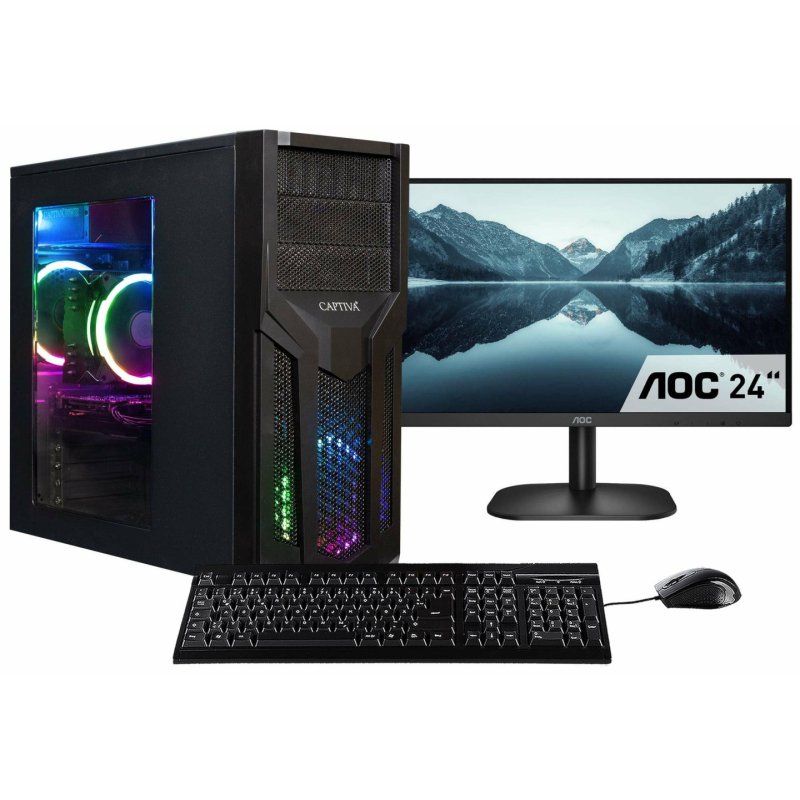 CAPTIVA Power Starter R80-018 TFT Bundle AMD Ryzen™ 7 5700G 16 Go DDR4-SDRAM 1 To SSD Noir