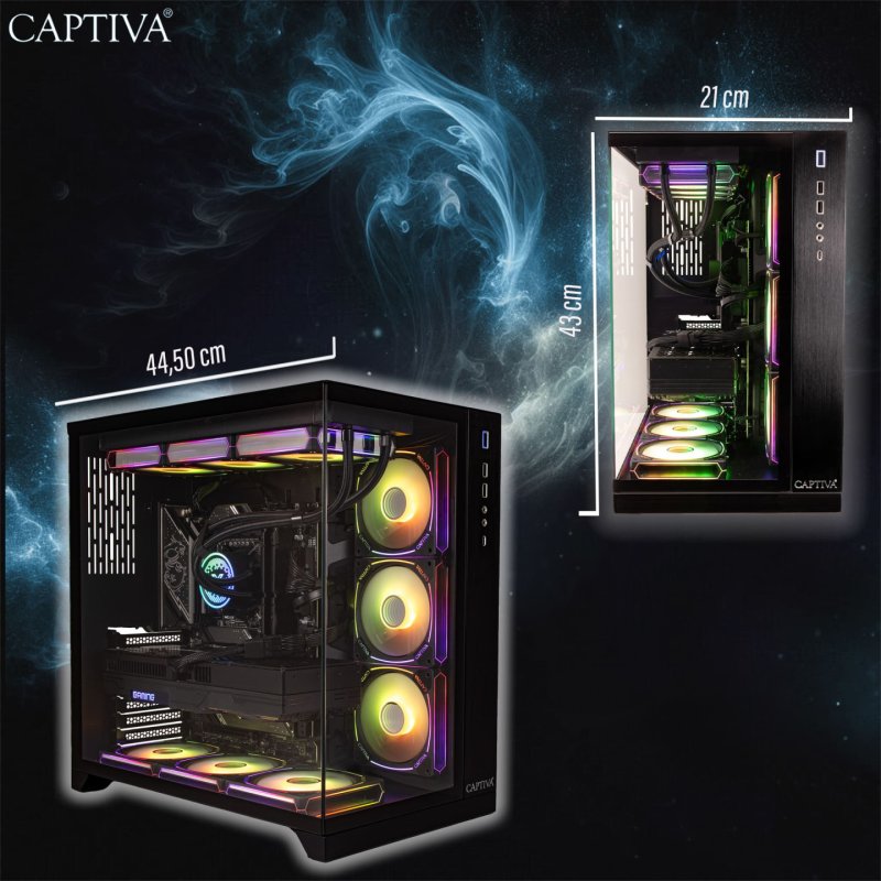 CAPTIVA PC Highend Gaming I90-060 (i9-14900KF/RTX5070 12GB GDDR7/SSD 2TB/32GB/WLAN/Windows 11 Home 64-bit) Intel