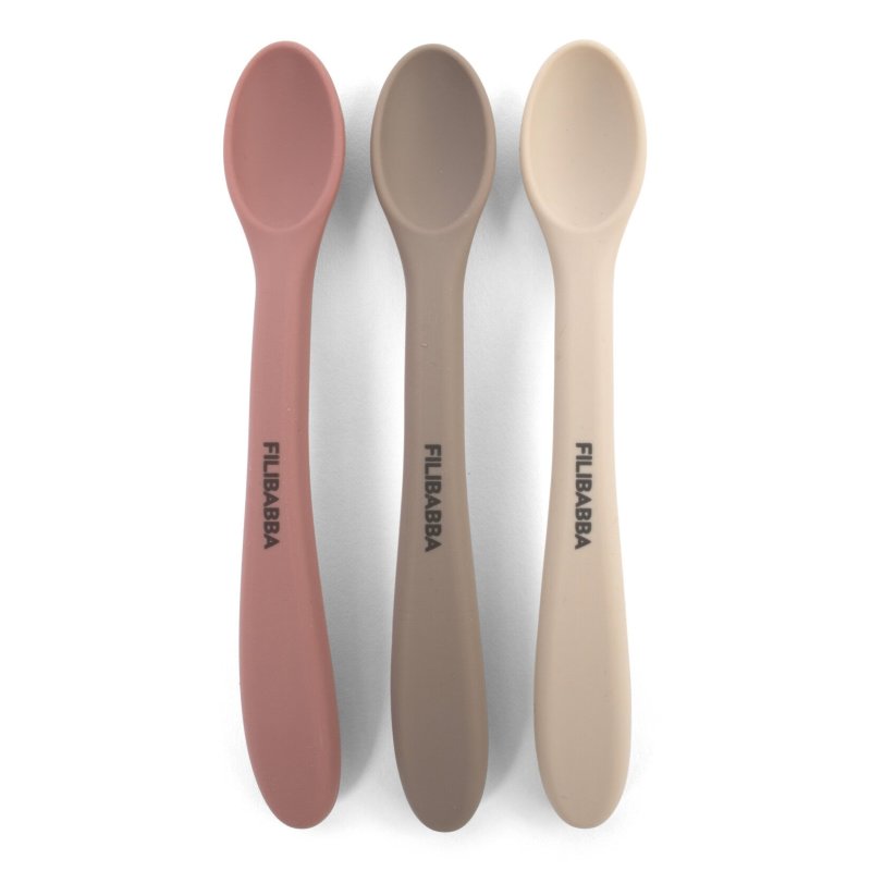 Filibabba - Silicone feeding spoons 3-pack - Rose Mix (FI-03802)
