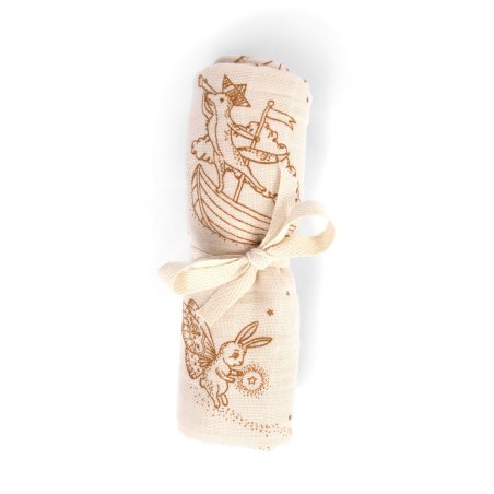 Filibabba - Muslin Diaper GOTS - Dreamy Adventurers - Hvid - 0-48 M (FI-03814)