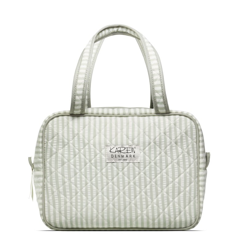 Karen - Large toilet bag with handle - Green/White - Large