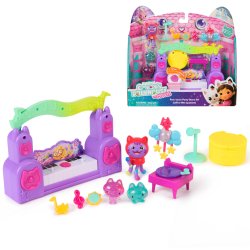 Gabby's Dollhouse : The Movie, Paw-Some Party Story Set with DJ Catnip, 2 Eraser Cat Toy Figures & Accessories, Kids