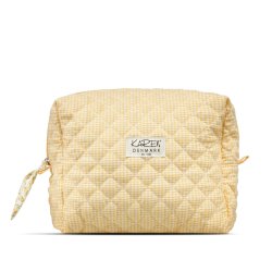 Karen - Large toiletry bag - Yellow checkered quilt