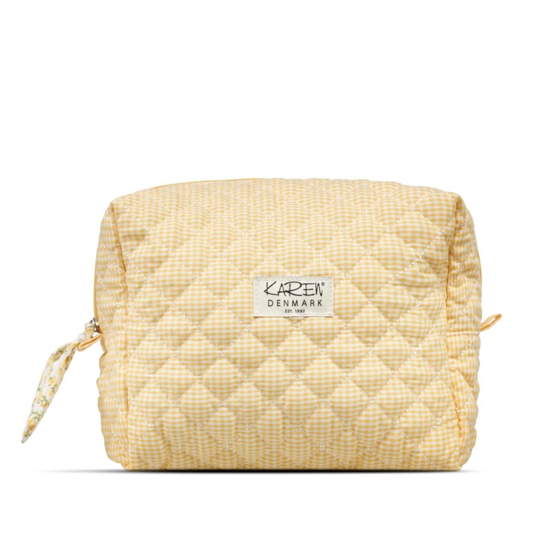 Karen - Large toiletry bag - Yellow checkered quilt