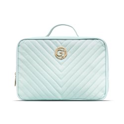 Gillian Jones - 2-Room Traincase - Ocean - Quilted nylon