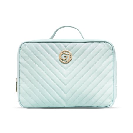 Gillian Jones - 2-Room Traincase - Ocean - Quilted nylon