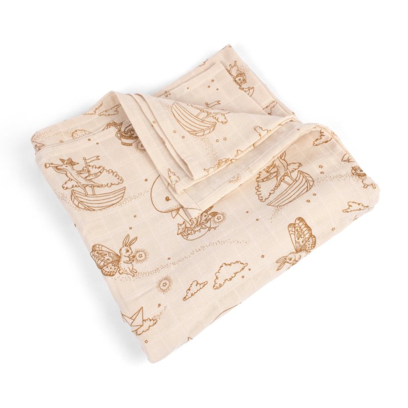 Filibabba - Muslin Swaddle Diaper - Hvid - 120x120 cm (FI-03815)