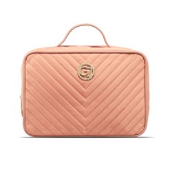 Gillian Jones - 2-Room Traincase - Coral - Quilted nylon