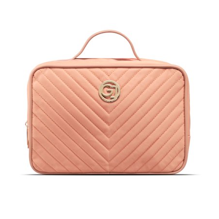 Gillian Jones - 2-Room Traincase - Coral - Quilted nylon