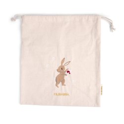 Filibabba Embroidered gift bag GOTS - Wonderful Winter Mountain - Hare