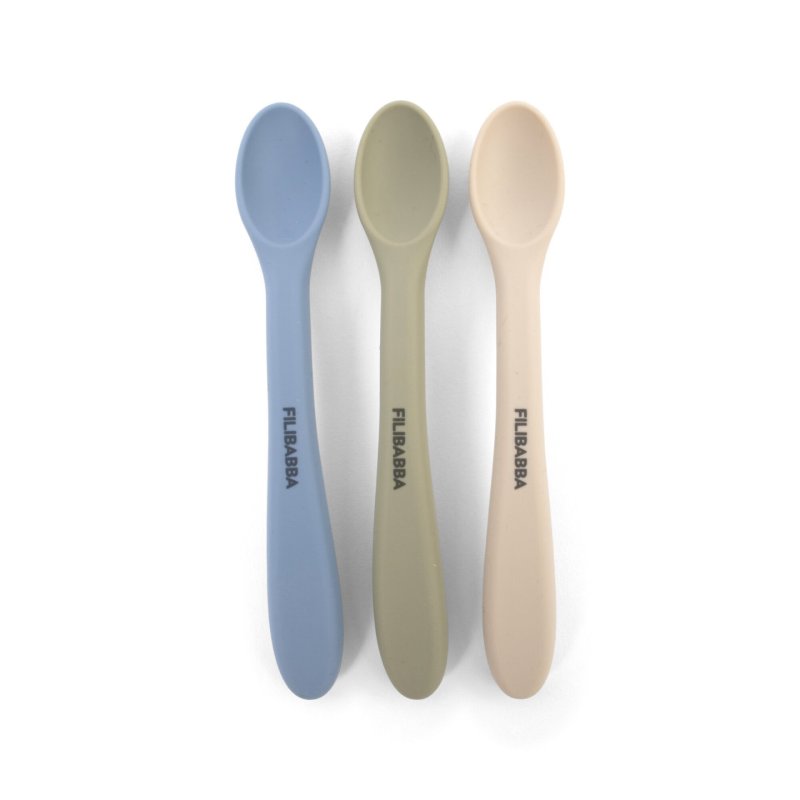 Filibabba - Silicone feeding spoons 3-pack - Ocean Mix (FI-03801)