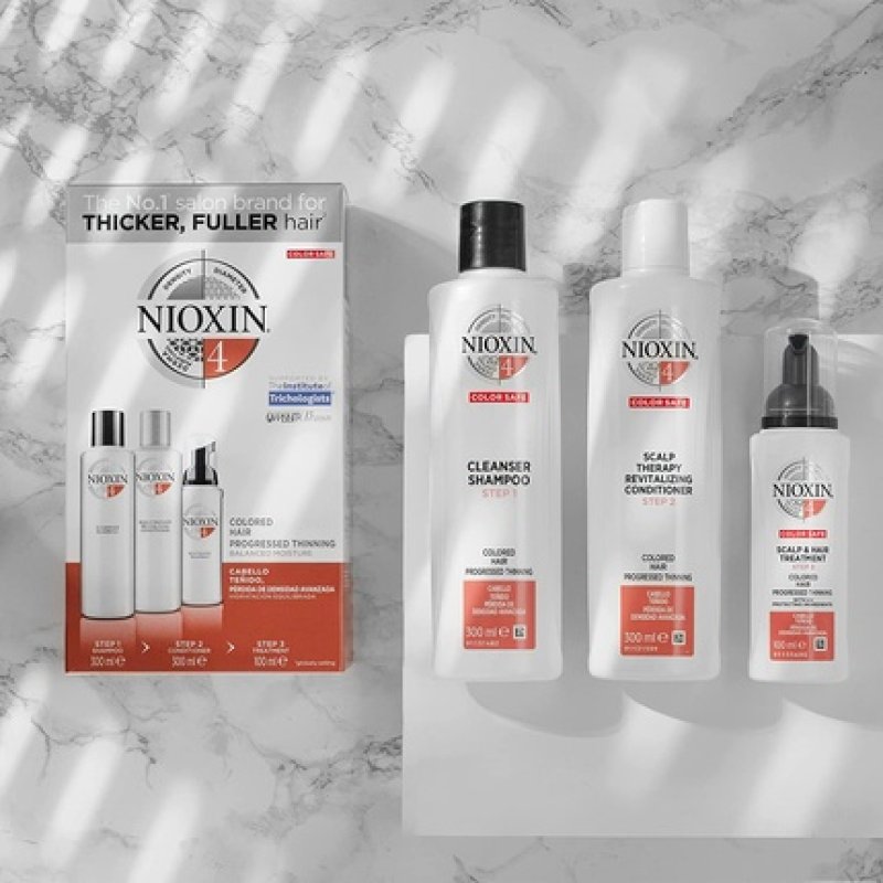 Nioxin 3-Part System 4 Colored Hair with Progressed Thinning Hair Treatment Loyalty Kit 3 Piece Set