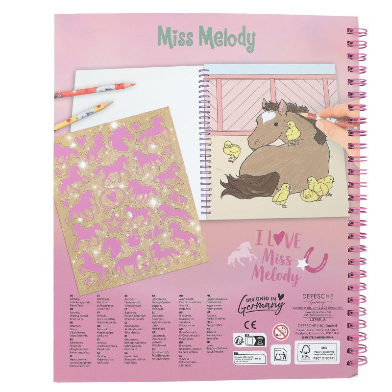 Miss Melody Colouring Book With Sequins