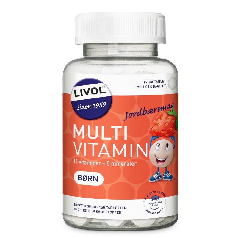 Livol - Livol Multivitamin Børn Jordbær 150 Stk