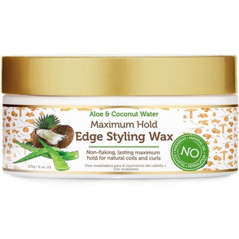African Pride Moisture Miracle Maximum Hold Edge & Hair Styling Wax with Aloe & Coconut 6oz - Single