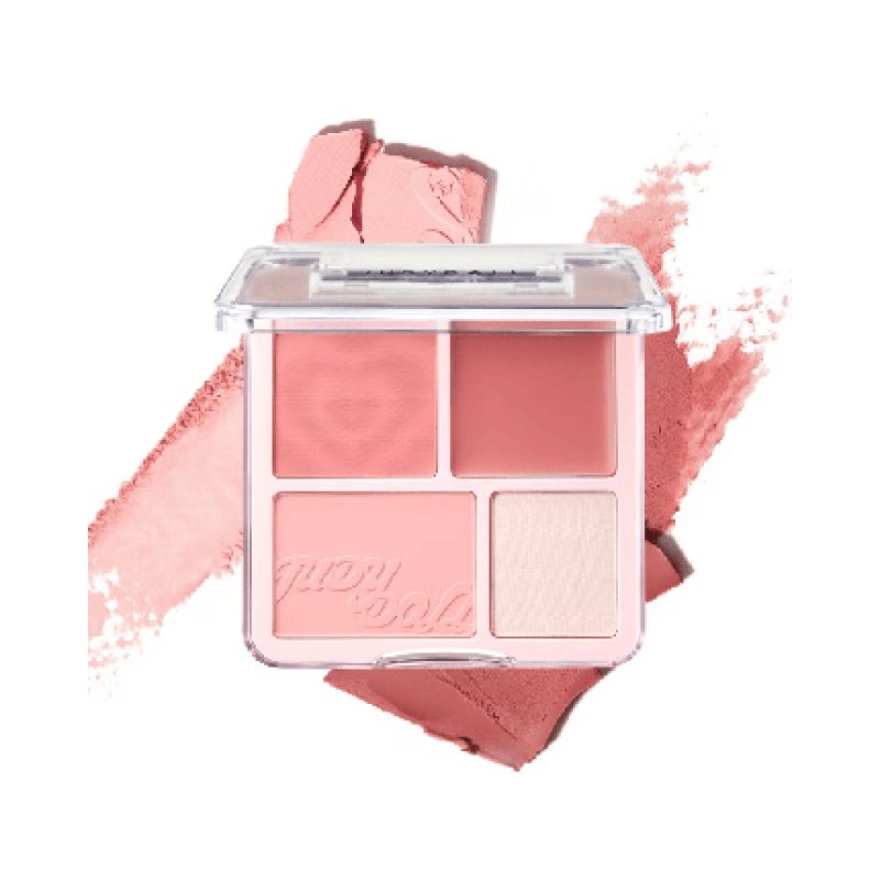Judydoll 4 Color Blush & Highlight Palette 02 Soft Peach 9 Grams