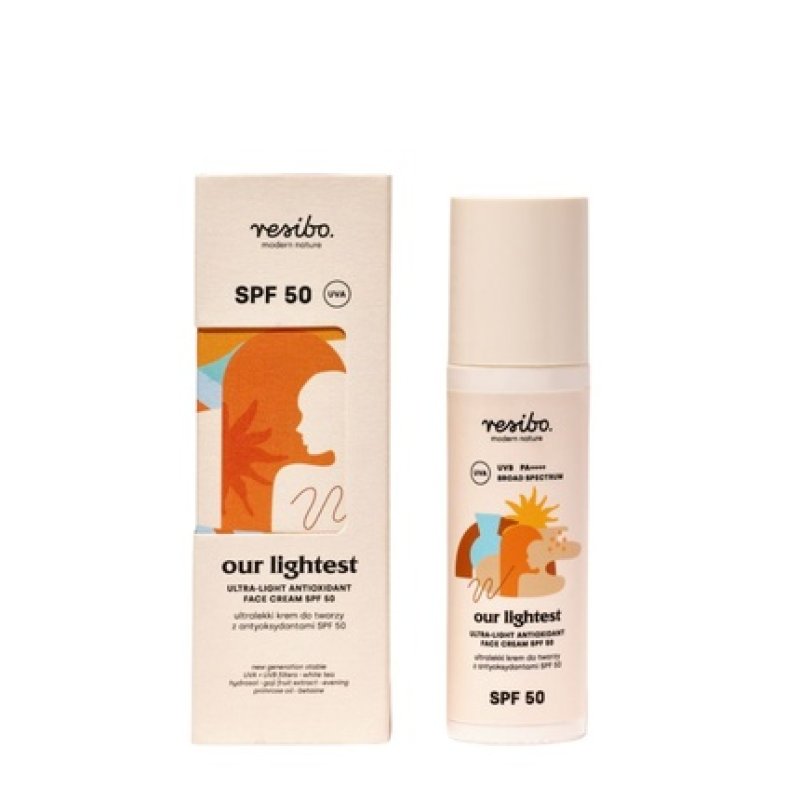Resibo Our Lightest Ultralight Face Cream With Antioxidants Spf 50 50ml