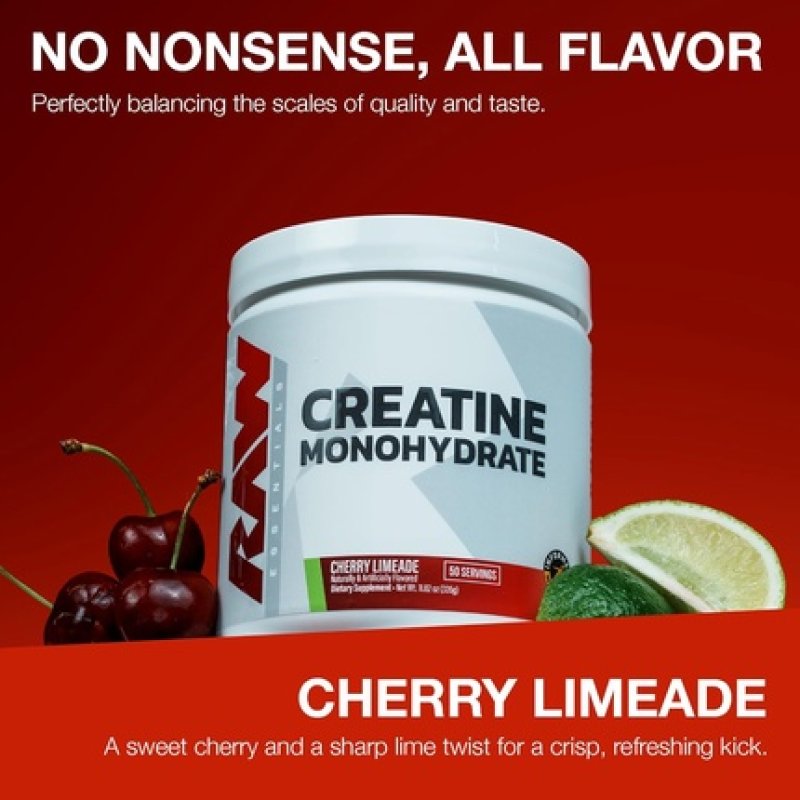 Raw Nutrition Creatine Monohydrate Powder Cherry Limeade