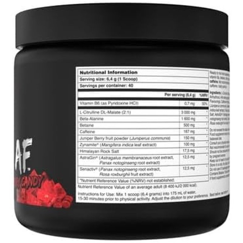 Bucked Up Woke Af Preworkout Powder Performance Drink with Caffeine and Beta