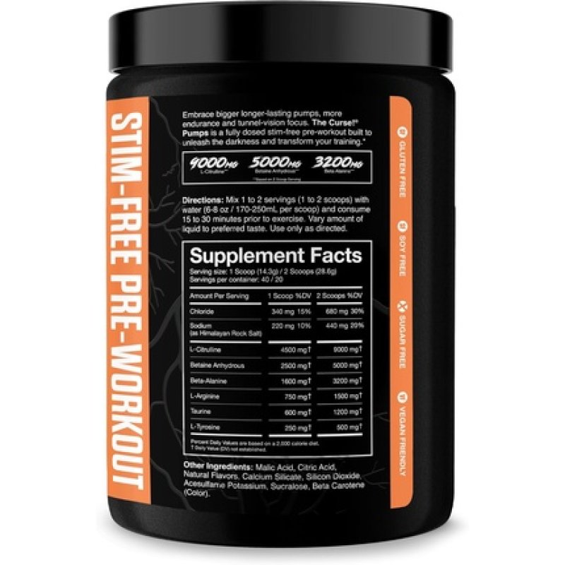 Jnx Sports The Curse Pump Stim-Free Pre-Workout Peach Mango