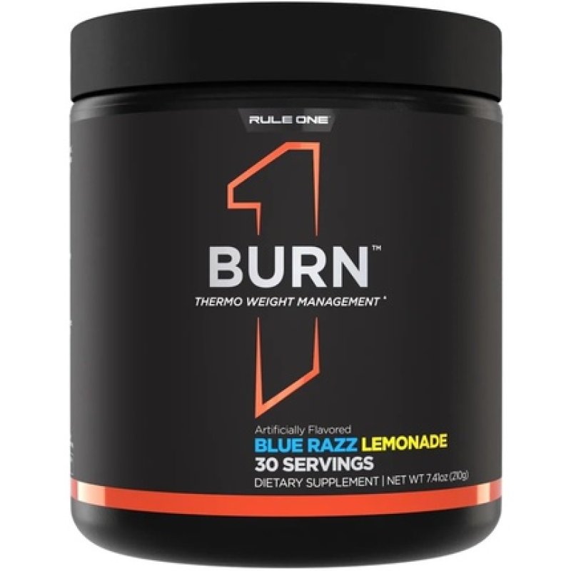 Rule1 Burn Powder 30 Servings Lemonade Blue Razz for Diet and Weight Management