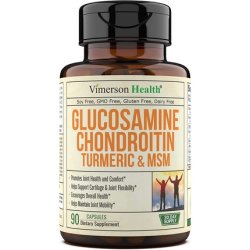 Glucosamine with Chondroitin Turmeric MSM Boswellia Joint Discomfort Relief Supplement 90 Capsules