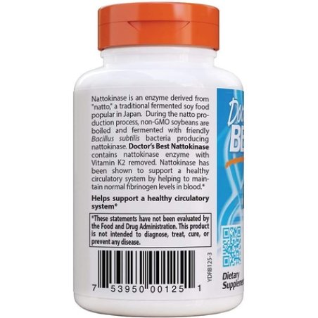 Doctor's Best Nattokinase Enzyme for Heart Health and Circulation 90 VC
