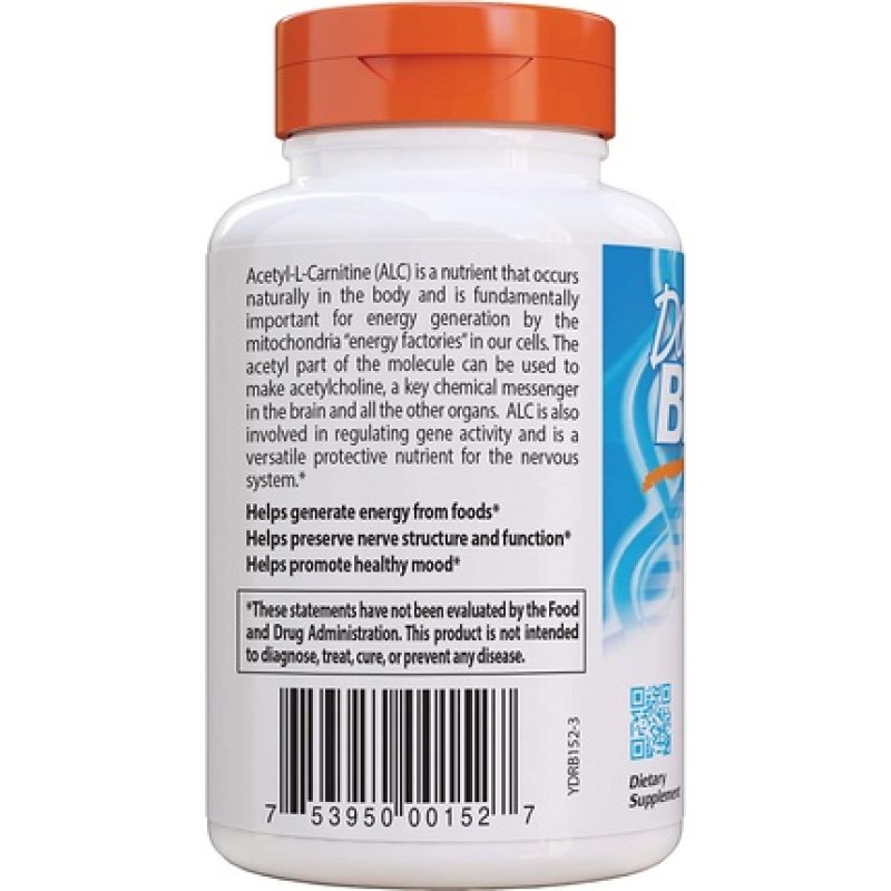 Doctor's Best Acetyl L-Carnitine Boosts Energy and Supports Memory and Focus 120 Count