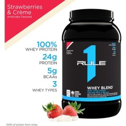 Rule One Proteins Whey Blend Strawberries & Cream 24g Fast-Acting