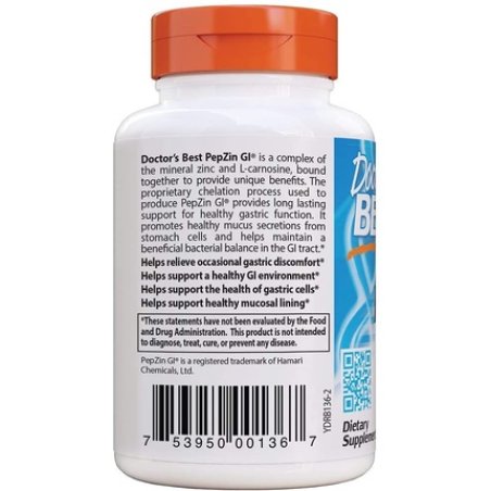 Doctor's Best PepZin GI Zinc-L-Carnosine Complex 120 Veggie Caps