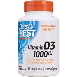 Doctor's Best Vitamin D3 1000 IU Softgel Capsules 180 Count