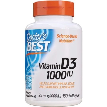 Doctor's Best Vitamin D3 1000 IU Softgel Capsules 180 Count