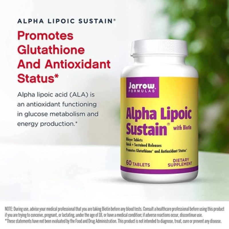 Jarrow JA-ALA Sustain & Biotin 60 Tablets 300mg