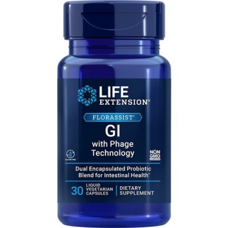 Life Extension Florassist GI with Phage Technology Vegetarian Capsules 30 Count