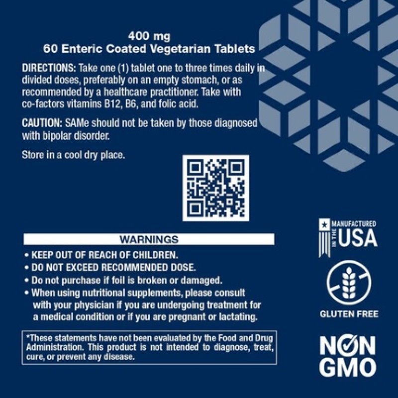 Life Extension Same 400mg Supplement for Joint and Liver Support 60 Count 400mg