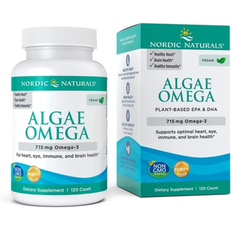 Nordic Naturals Algae Omega Eye and Heart Health Soft Gels 120 Count