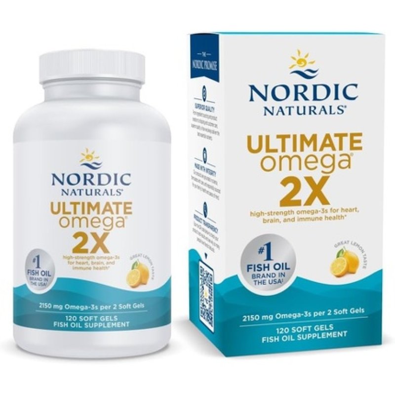 Nordic Naturals Ultimate Omega Lemon Flavor 120 Soft Gels 2150mg