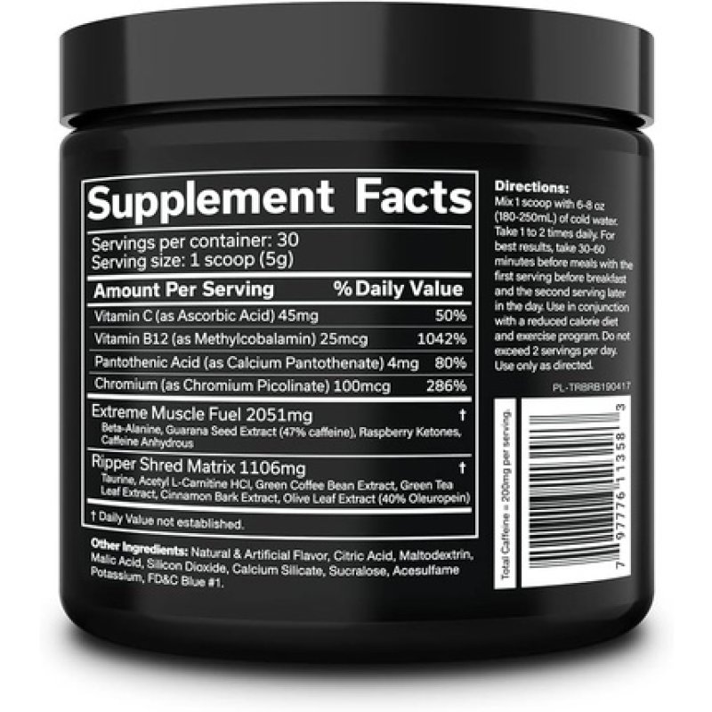 JNX SPORTS The Ripper! Fat Burner Dietary Supplement with Super Thermogenesis, Appetite Control & Extreme Energy Blue