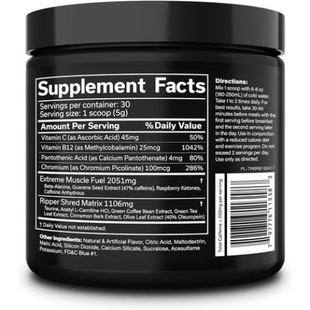 JNX SPORTS The Ripper! Fat Burner Dietary Supplement with Super Thermogenesis, Appetite Control & Extreme Energy Blue