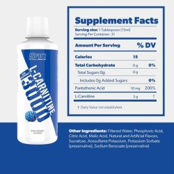 San Nutrition L-Carnitine 3000 Blue Raspberry Liquid Supplement Supports Fat Loss