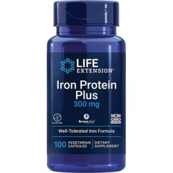 Life Extension Iron Protein Plus Supplement Pills for Red Blood Cell & Protein Production 100 Capsules