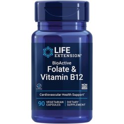 Life Extension BioActive Folate & Vitamin B12 Vegetarian Capsules 90 Count