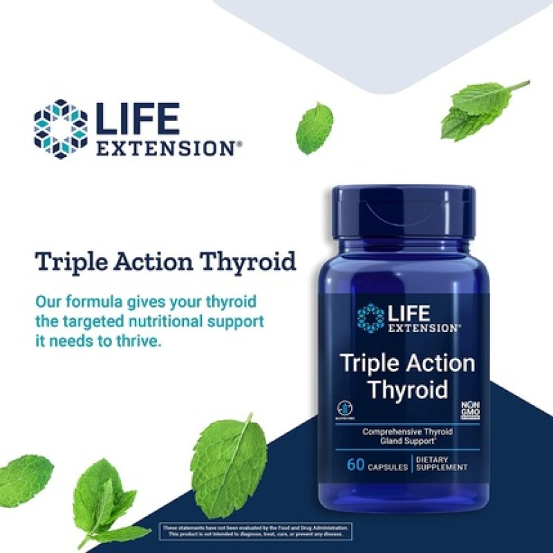 Life Extension Triple Action Thyroid Support 60 Vegetarian Capsules