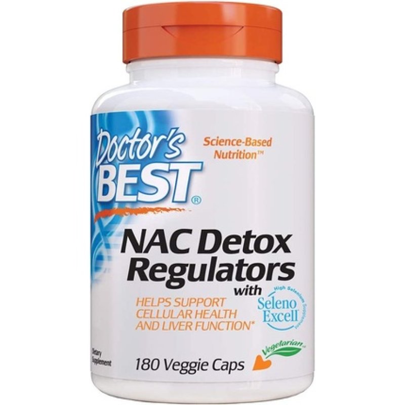 Doctor's Best Nac Detox Regulators with Seleno Excell Non-GMO Vegetarian 180 Veggie Caps