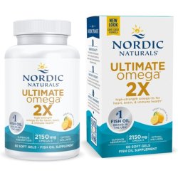 Nordic Naturals Ultimate Omega 2x Lemon Flavor 60 Soft Gels 2150mg Omega-3