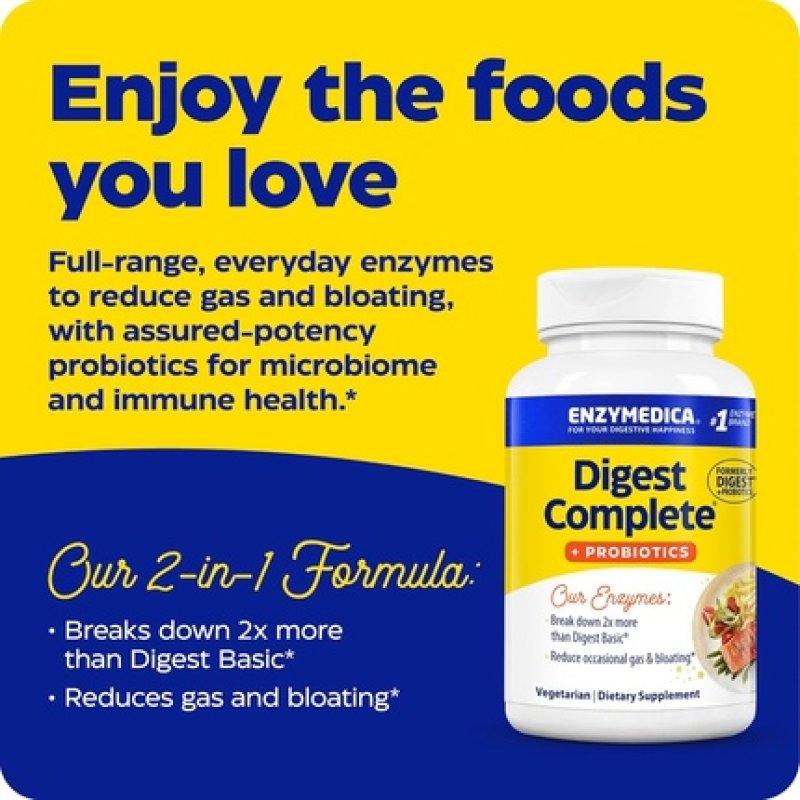 Enzymedica Digest Complete Probiotics Full Range Everyday Enzymes 800